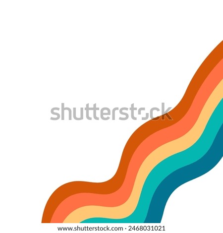 Retro Rainbow Wavy Corner Vector