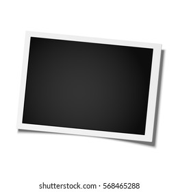 Retro realistic photo frame placed on white background. Template photo design.