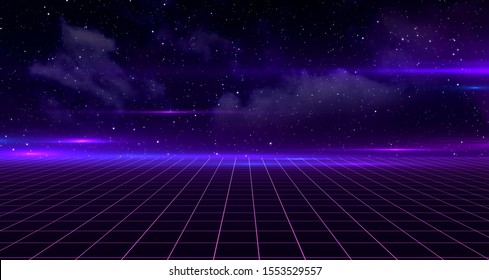 Illustration Clouds On Night Background 1980s Stock Illustration 641583760