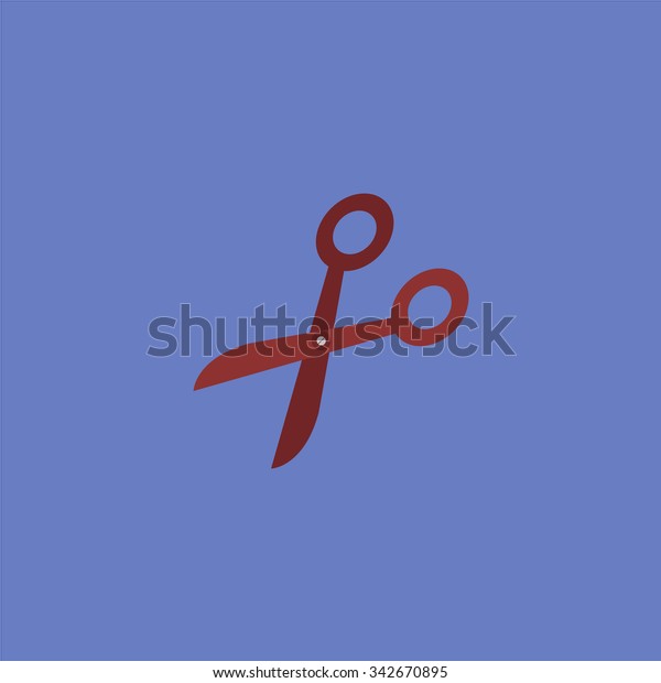 Retro scissors.\
Colorful retro flat\
icon