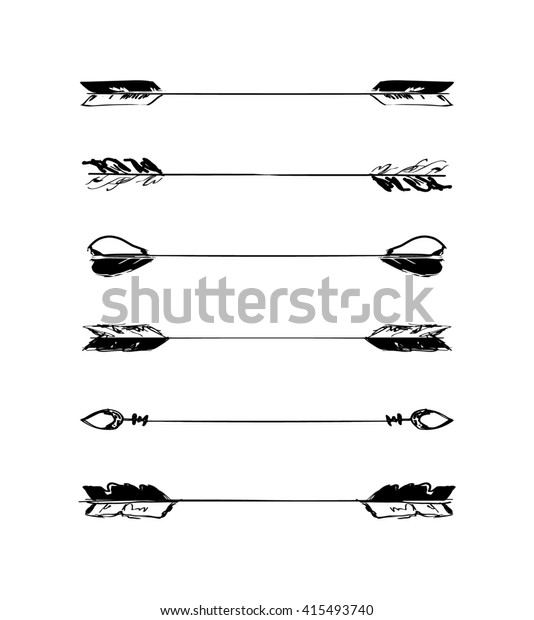 Retro\
scribble hand-drawn dividers set black\
collection