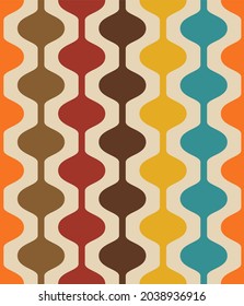 Retro Seamless Pattern - Colorful Nostalgic Background Design