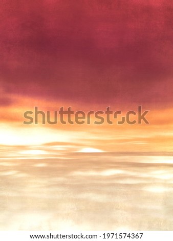Retro sky background in dramatic light - natural dawn and sunset mood