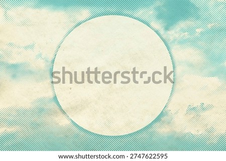 retro sky pattern on old paper background. vintage clouds with copyspace.