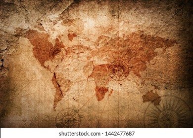 Retro Style World Map Texture Background