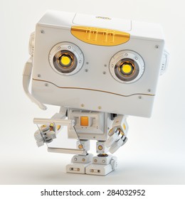レトロなスタイルの四角い頭付きロボットおもちゃ かわいい小さなロボットおもちゃ のイラスト素材 Shutterstock