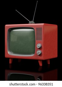 A retro Retro Television on a black background