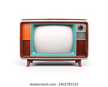 retro tv 3d render cartoon style isolated white background - Powered by Shutterstock