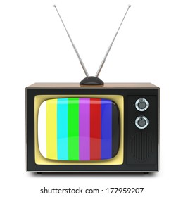 Retro Tv Screen Saver Tv Test: vector de stock (libre de regalías