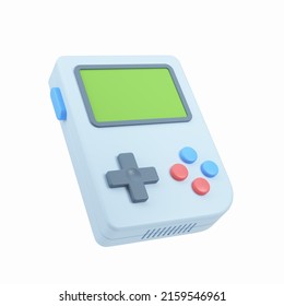 Retro Video Game Device Isolated On White. 3d Rendering.