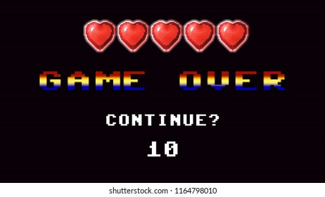 Retro Vintage 8 Bit Game Over Stock Illustration 1164798010 | Shutterstock