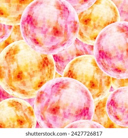 Retro vintage disco balls watercolor background. Colorful decorative retro border.  - Powered by Shutterstock