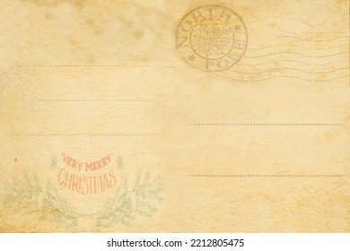 Retro Vintage Merry Christmas North Pole Letter Card