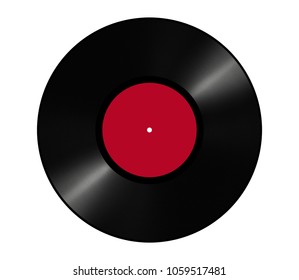 Retro Vinyl Record Blank Red Label Stock Illustration 1059517481 ...