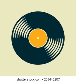 Retro Vinyl Record Flat Icon