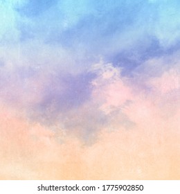 Retro Watercolor Sky Background - Abstract Soft Pastel Morning Light