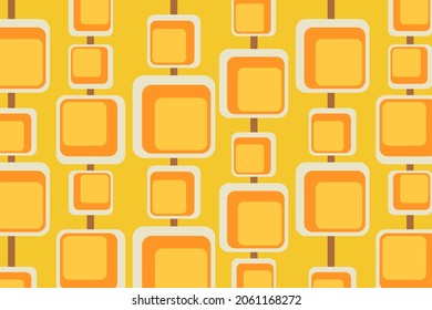 Retro Yellow Background Geometric 70s Design Stock Illustration ...