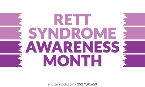 Rett Syndrome Awareness Month text with side lines on White background. Which is observed every year in October to celebrate and wish Rett Syndrome Awareness Month. - Powered by Shutterstock