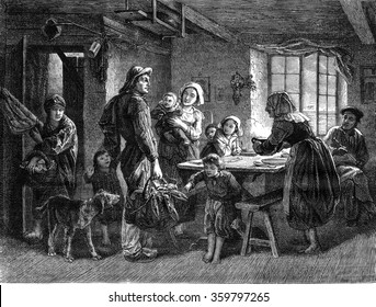 18世紀のパン屋さん ビンテージ彫刻イラスト マガシン ピトレスク1857年 のイラスト素材 Shutterstock