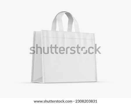 Reusable Canvas tote Cloth Shopping bag mockup of fabric with handle. Template of black and white cotton eco bag. 3d illustration. Foto stock © 