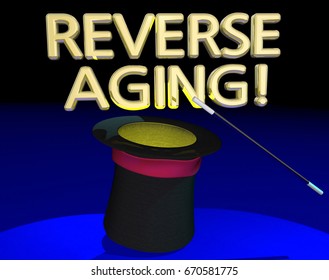 Reverse Aging Magic Hat Trick Wand Stop Getting Old 3d Illustration