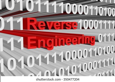 Reverse Engineering The Binary Code 3D Illustration