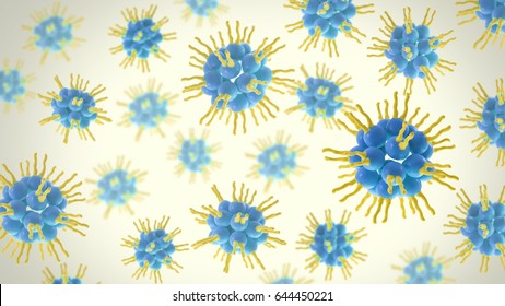 Reverse Micelle liposome 3D illustration / virus bacteria
