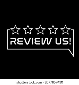 Review Us Icon Isolated On Dark Background