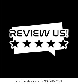 Review Us Icon Isolated On Dark Background