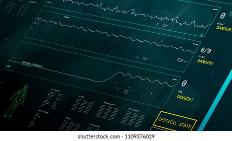 Reviving Vital Signs On ICU Monitor, Heart Beating Again After Resuscitation. 3D Illustration
