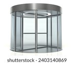 Revolving door isolated on white, 3d illustration