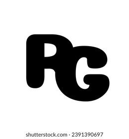 RG Bold Initial Logo in Black and White Color, simple type.