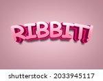RIBBIT! Comic Speech 3d Text Style Effect Mockup on white background high resolution