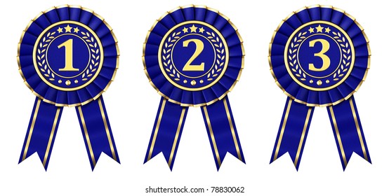 Ribbon Awards First Second Third Place Stock Illustration 78830062