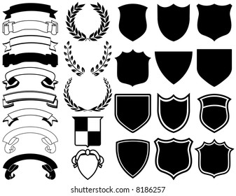 Ribbons, Banners, Laurels, And Shields. Mix And Match To Create Your Own Logo