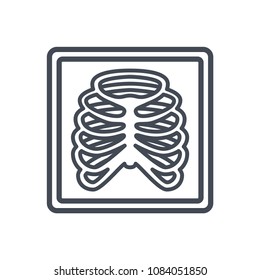 Ribs line x-ray human bones icon illustration raster