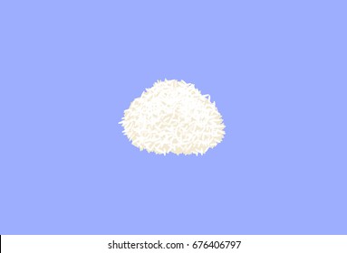 Rice Pop Art Cartoon Style. Hand Drawn Isolated On White Background.