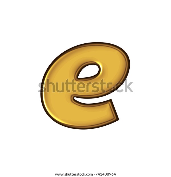 Rich Golden Color Metal Block Style Stock Illustration 741408964