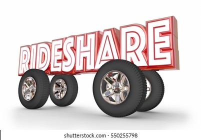 Rideshare Car Vehicle Transportation Sharing Rides 3d Illustration