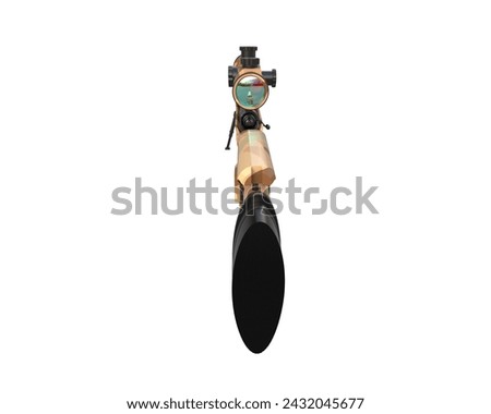 Riffle with scope isolated on background. 3d rendering - illustration
