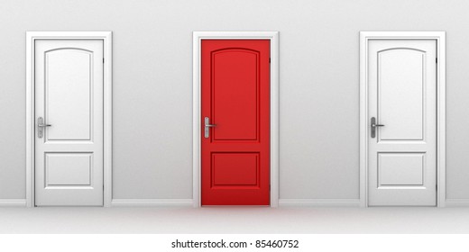 Right Choice Red Door Concept Stock Illustration 85460752