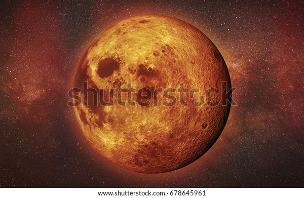 \'right\' side of the moon from space in a star field\
(3d illustration background, elements of this image are furnished\
by NASA)