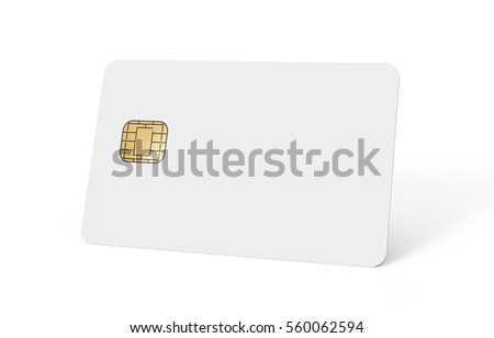 right tilt blank chip card, which can be designed in any way, isolated white background, 3d rendering Stock fotó © 