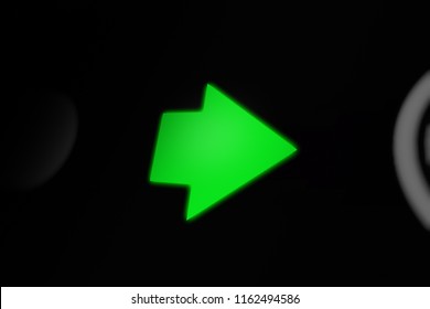 Right Turn Signal On Car Dashboard. 3D Illustration.
