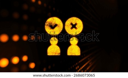Right and Wrong, check mark and Cross mark confrontation Correct and Incorrect Indications, Decision-Making, User Interface Tech Technology Business team discussion, confusion conflict illustration.