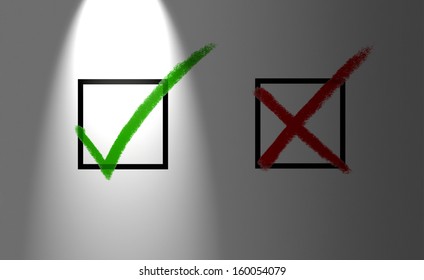 right and wrong - tick mark and cross mark signs