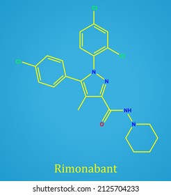 Rimonabant is an anorectic antiobesity drug. Rimonabant is an inverse agonist for the cannabinoid receptor CB₁-discontinued