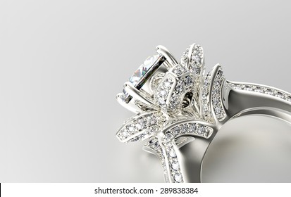 Ring with diamond. Jewelry background