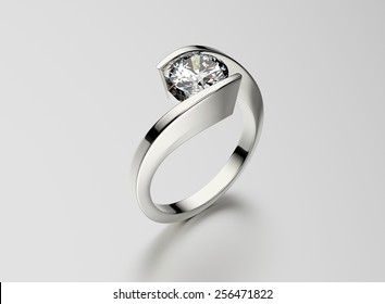 Ring With Diamond. Jewelry Background. Valentine And Wedding Day