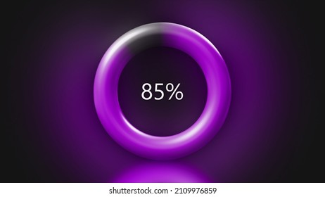 Ring With Loading Percent Charge. Motion. Loading Percentages Of Charging Or Process On Device. Background With The Image Of Charging Percentages